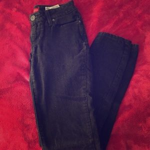 Guess Washed-Black Medium Rise Curvy Skinny Jeans